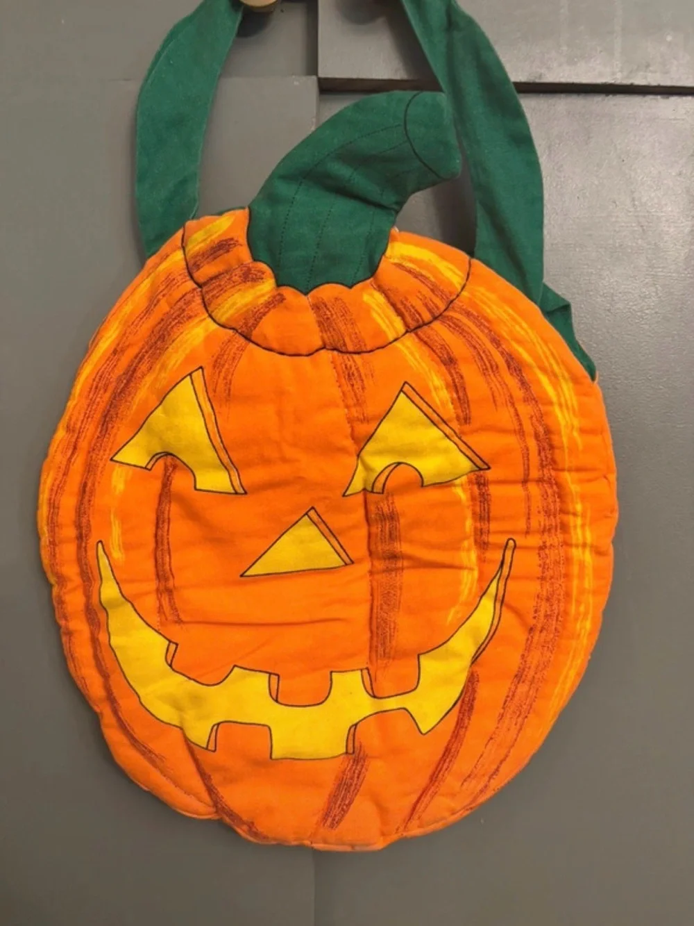 Vtg Cranston cloth Childerns treat or treat bag jack o latern